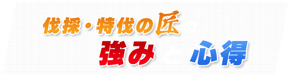 伐採・特伐の匠の強みと心得